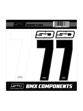 SD Front + 2 Side Plate Number Kit V3 White